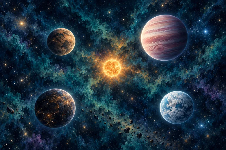 Illustrated diagram of the Stanton star system